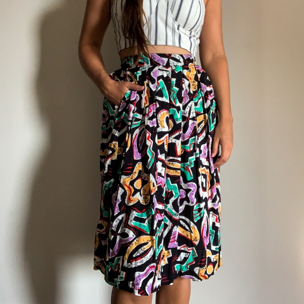Printed High Waisted Skirt